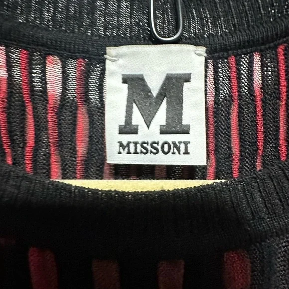 M Missoni Black Red Ombre Pattern Knit Long Sleeve Sheath Dress Size M - Picture 3 of 6